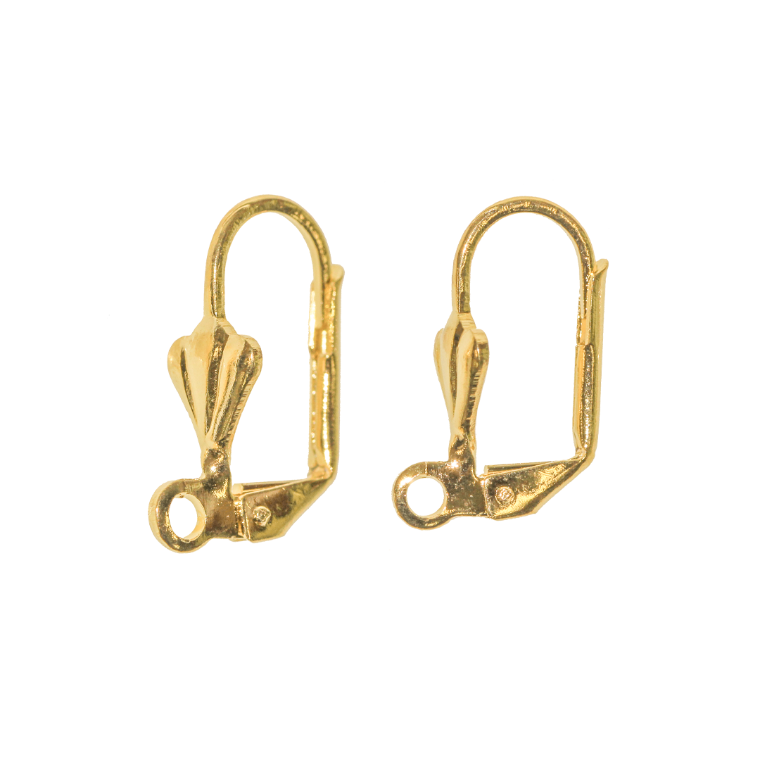 Earrings, Flower Cap Leverback, Alloy, 15mm x 8.5mm, Sold Per pkg of 3 pairs, Available in 2 Colours