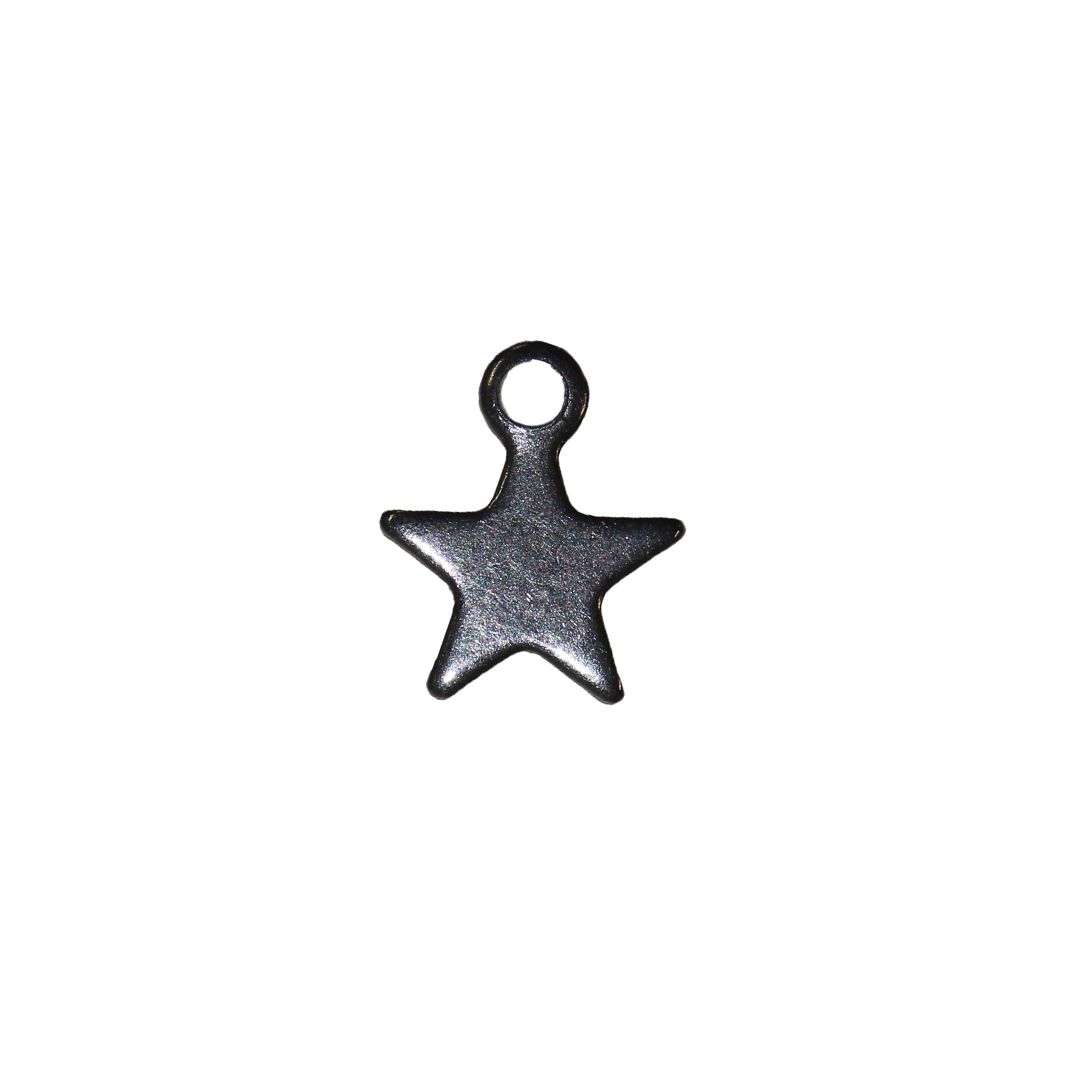 Charms, Star, Silver, Stainless Steel, 8.5mm x 7mm x 0.5mm, Sold Per pkg of 20