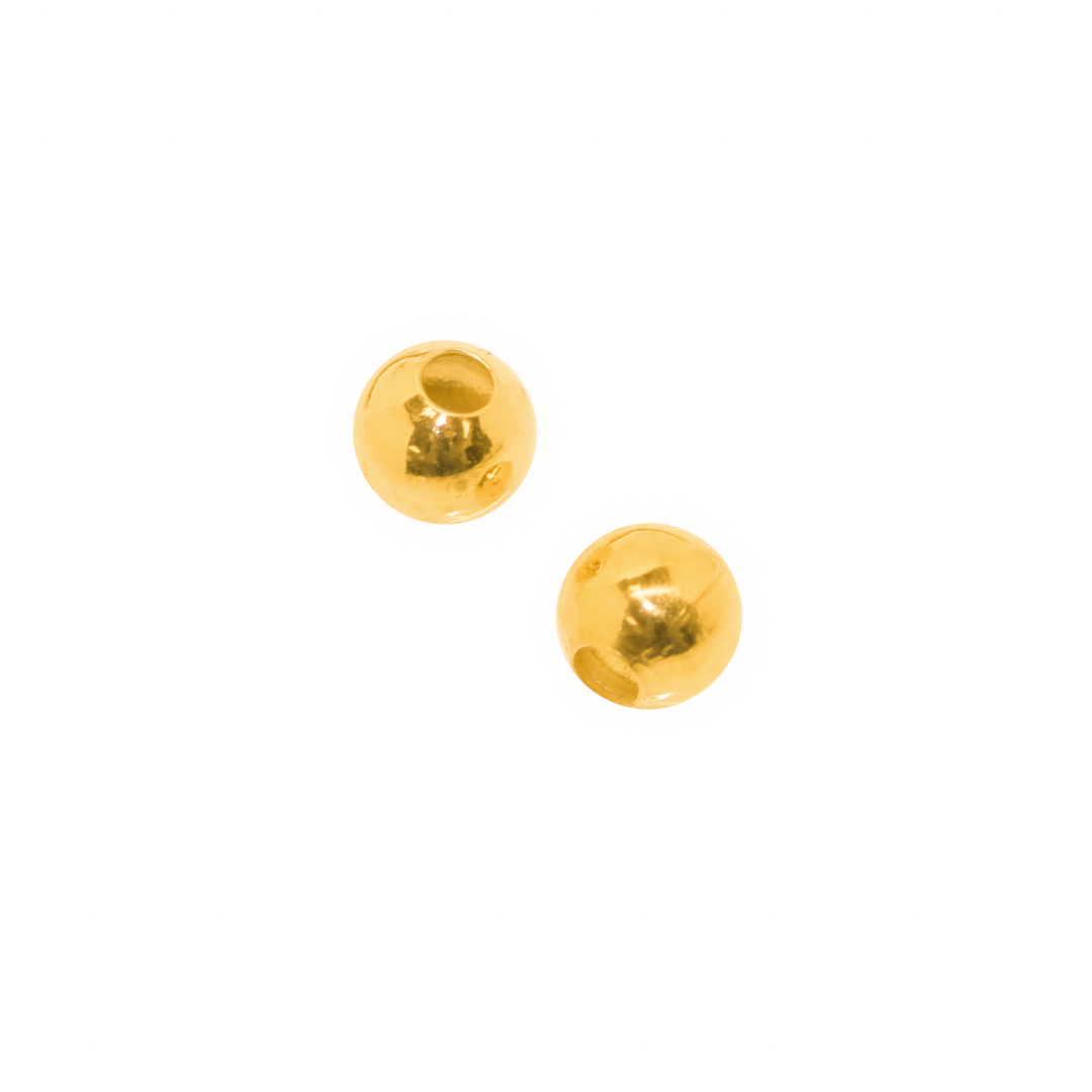 Spacers, Small Round, Gold-Plated, 4mm, Sold Per pkg of 10