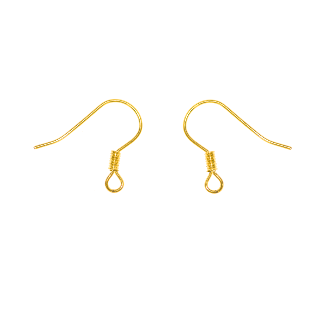 Earrings, Shepherd Hook with Coil, Gold, Alloy, 16mm x 8mm, Sold Per pkg of 55 pairs
