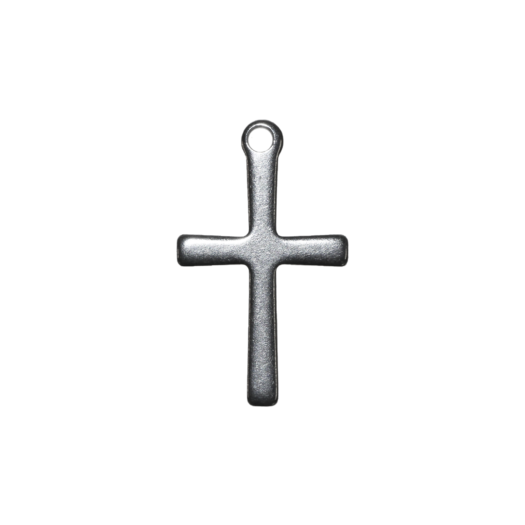 Charms, Cross, Silver, Stainless Steel, 20mm x 12mm x 1mm, Sold Per pkg of 14