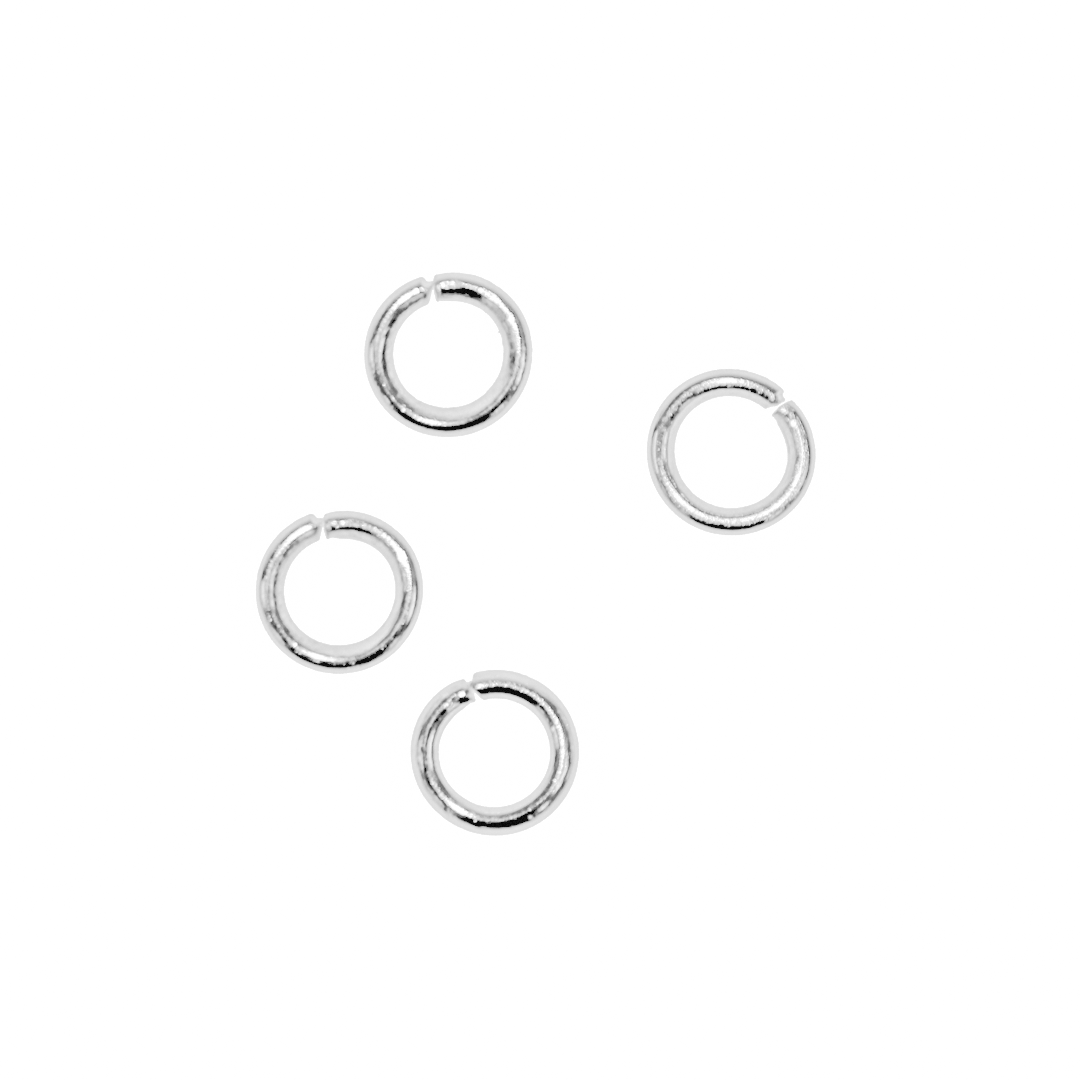 Jump Rings, Bright Silver Alloy, Round, 5mm, 18 Gauge, Sold Per pkg of Approx 220