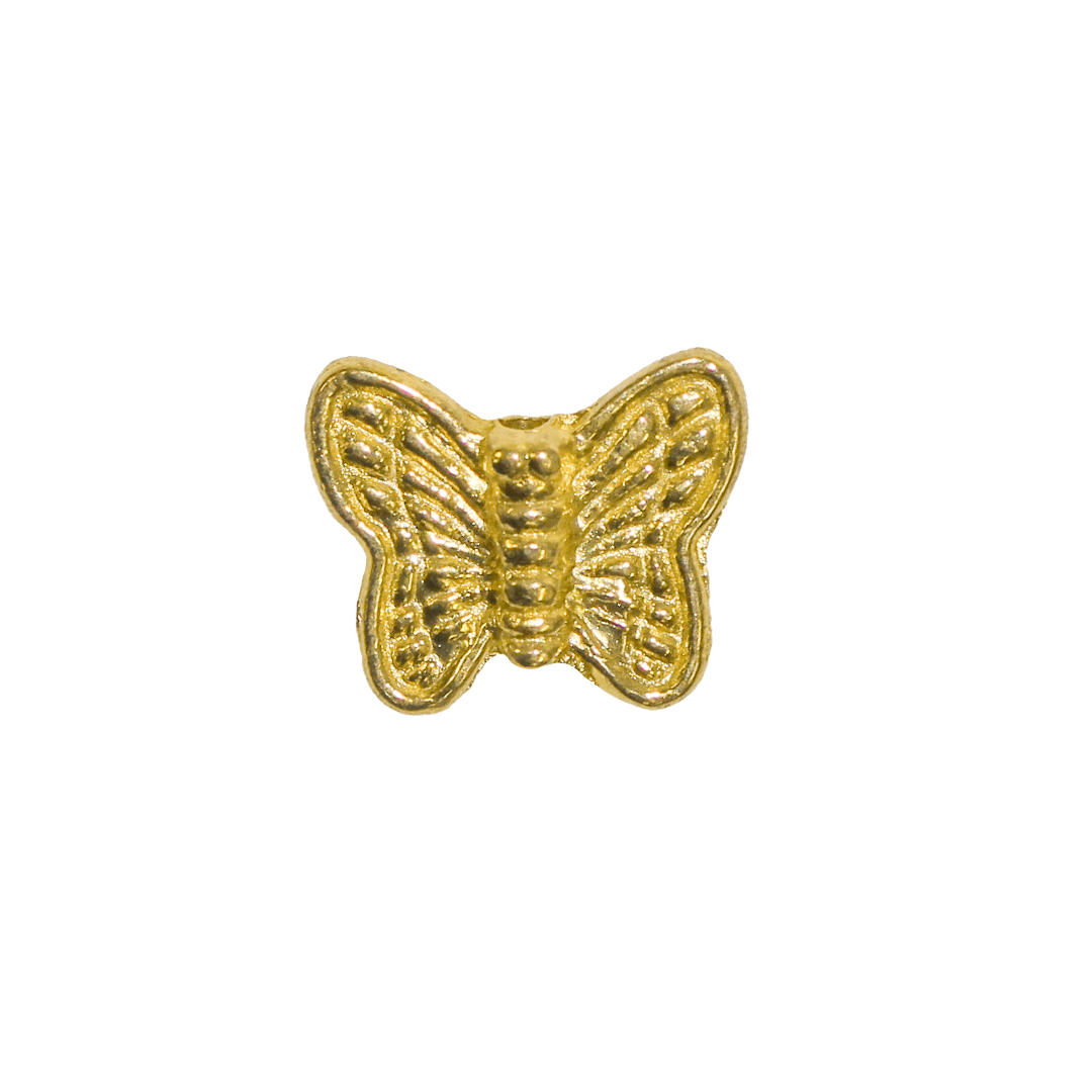 Spacers, Butterfly Bead, Bright Gold, Alloy, 8.5mm x 10.5mm, Sold Per pkg of 24