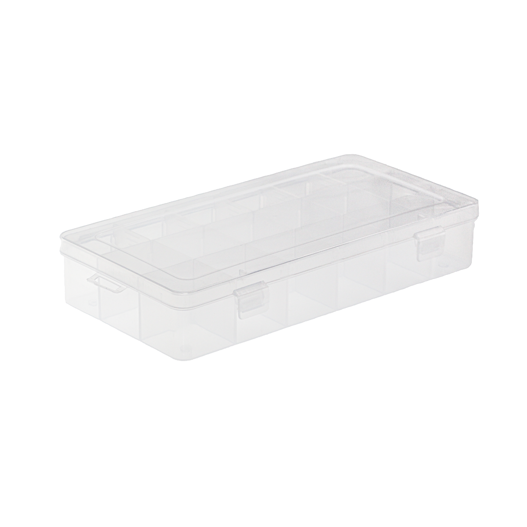 Tools, Plastic Bead Organizer Container, 23cm x 11.5cm x 4cm, 18 Compartments, 1 pc