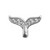 Charm, Whale Tail Zircon, 8mm x 11mm, Sold Per pkg of 1, Available in 2 Colours