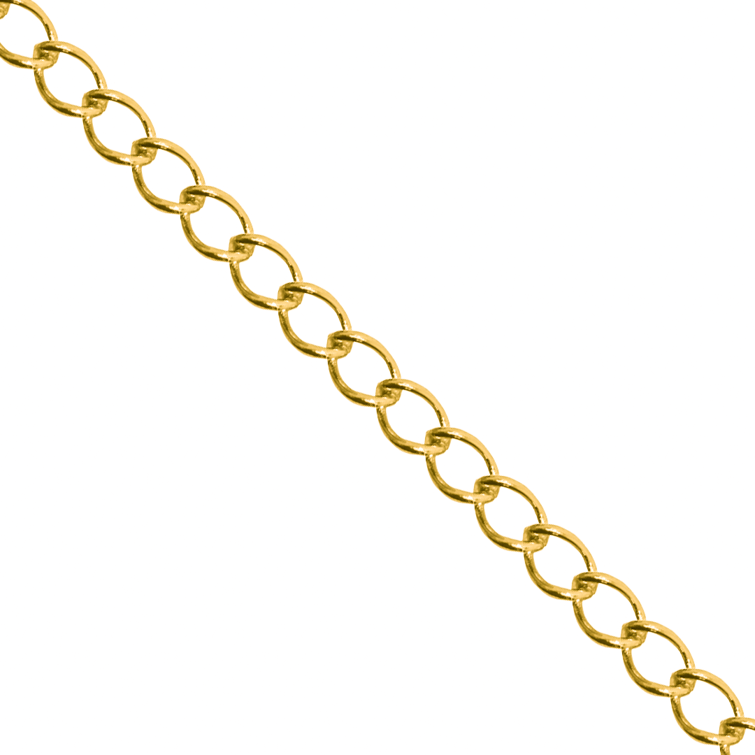 Chains, Curb, Gold, Stainless Steel, 5.5mm x 4mm x 2mm per loop, Sold Per Meter