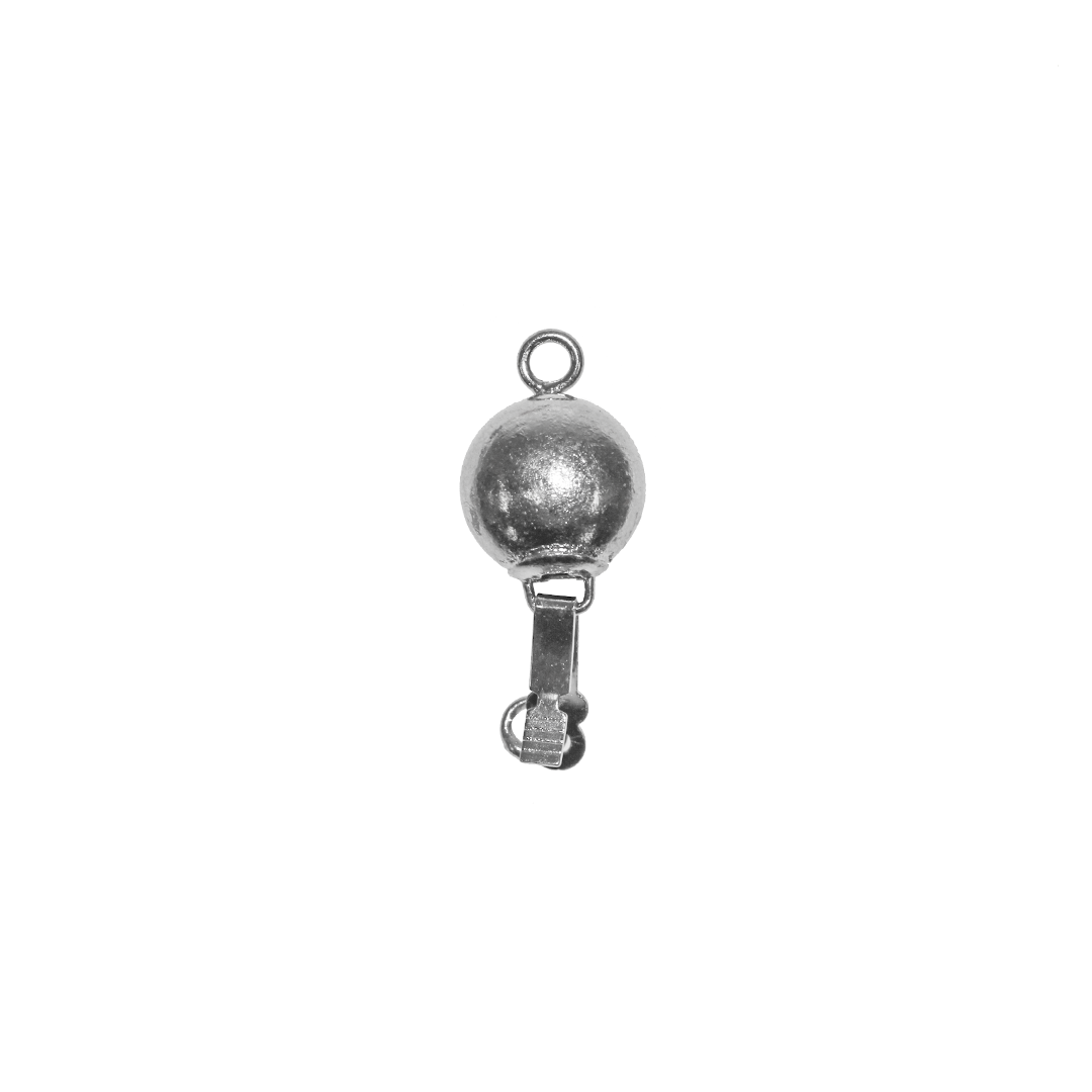 Clasp, Snap, Silver, Alloy, 16mm x 9mm, Sold Per pkg of 1
