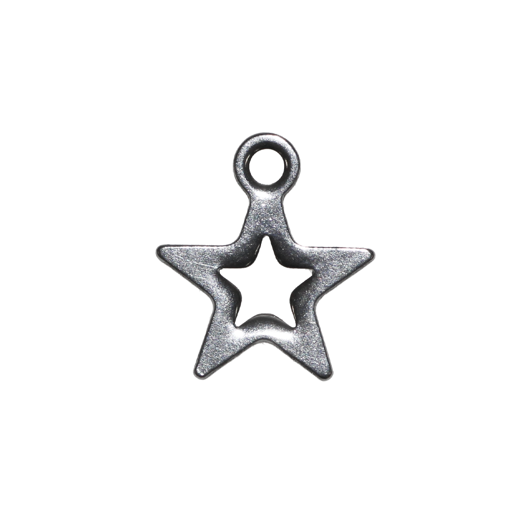 Charms, Star Outline, Silver, Stainless Steel, 11mm x 10mm x 1mm, Sold Per pkg of 20