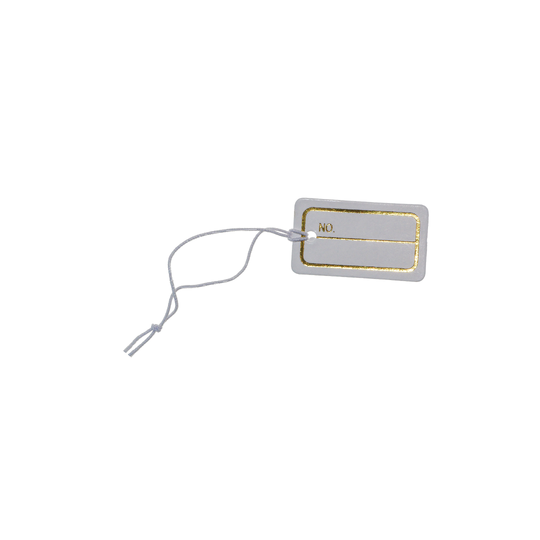 Tools, Tie-On Elastic String Price Tags, White, Paper, 30mm x 17mm x 0.2mm, Sold Per pkg of 100