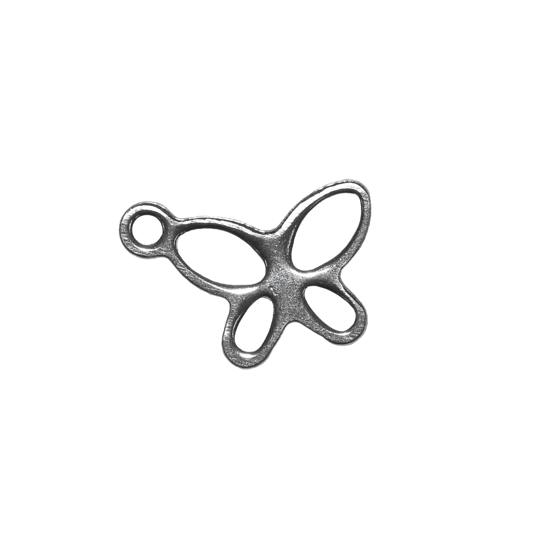 Charms, Butterfly, Silver, Stainless Steel, 11mm x 8mm x 0.8mm, Sold Per pkg of 20