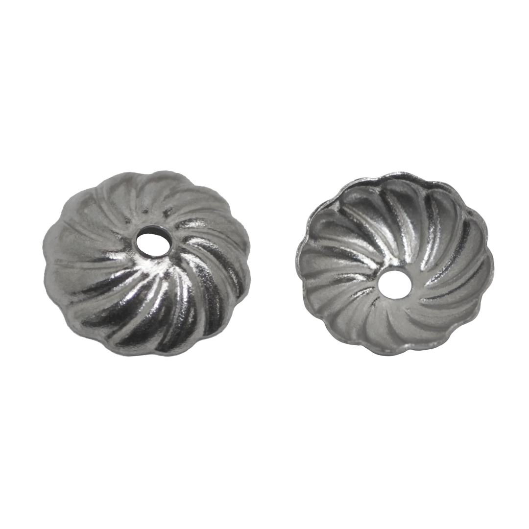 Bead Cap, Spiral shape, Silver, Stainless Steel , 7mm, Sold Per pkg of 20