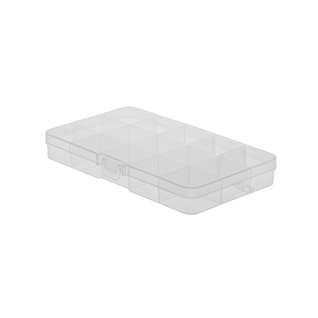 Tools, Plastic Bead Organizer Container, 17cm x 9.5cm x 2cm, 15 Compartments, 1pc