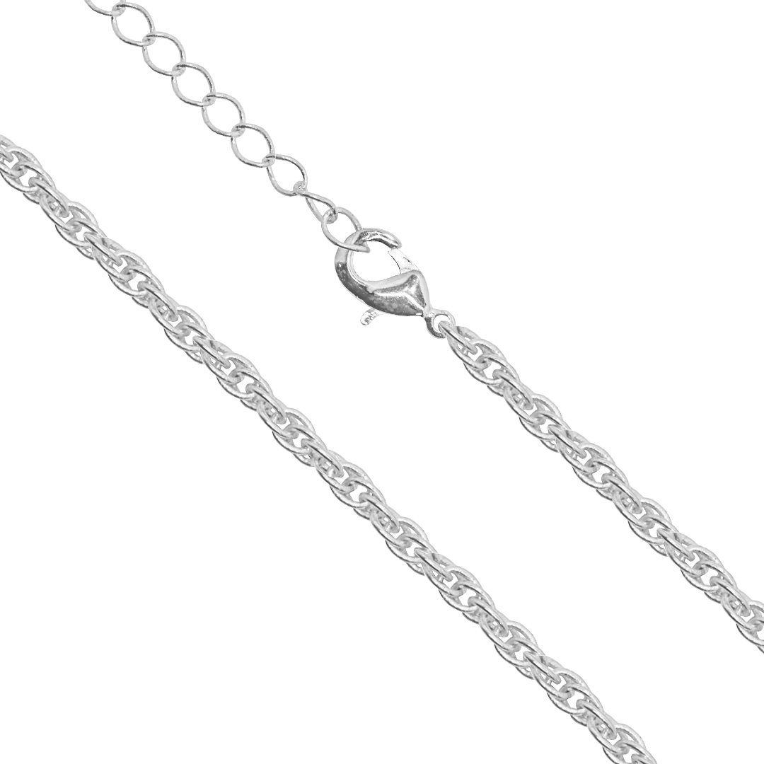Chains, Spiral Oval Link , Bright Silver Alloy, 20 inches, Sold Per pkg of 12