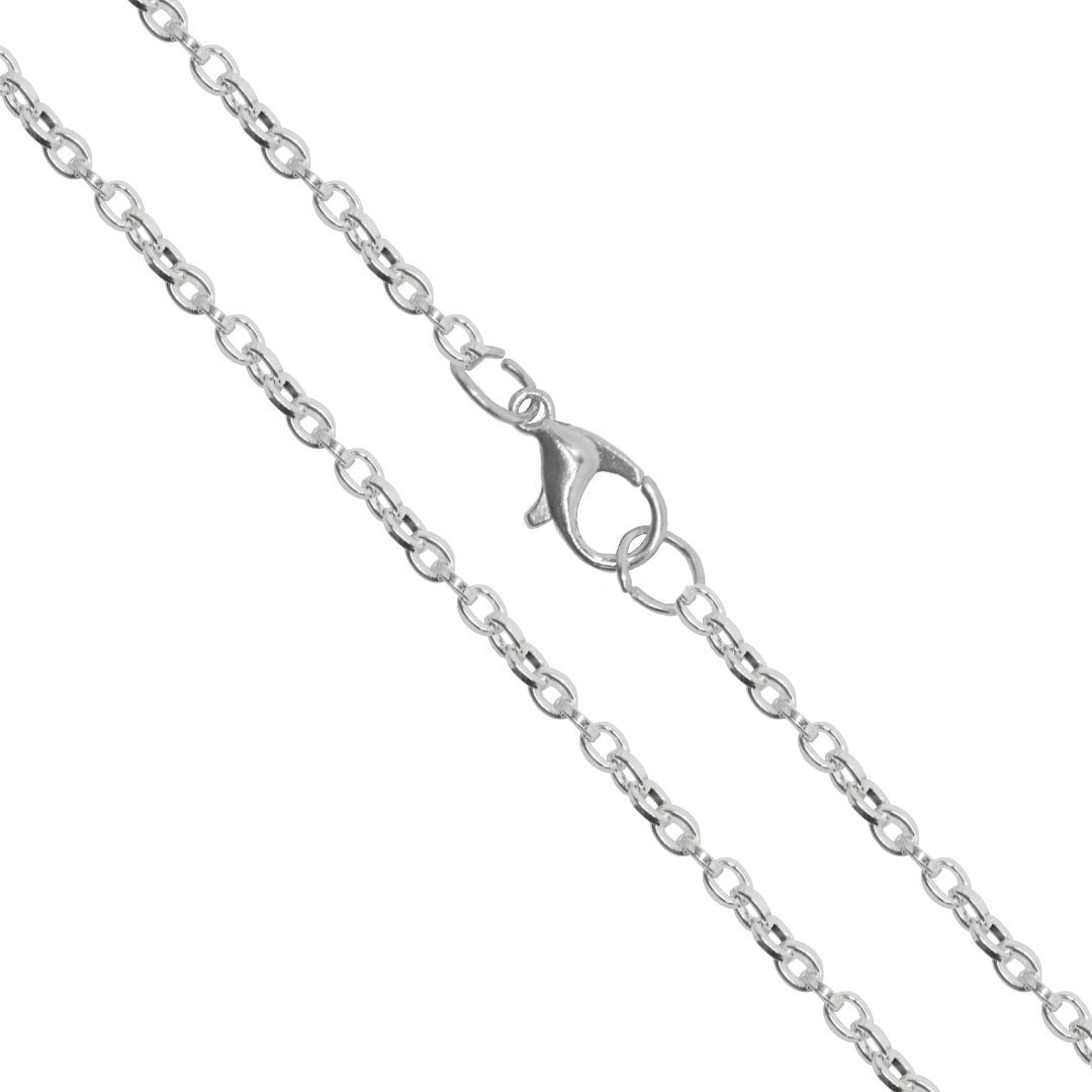 Chains, Oval Link , Bright Silver Alloy, 20 inches, Sold Per pkg of 12