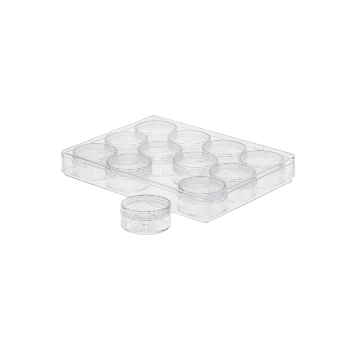 Tools, Acrylic Bead Organizer Container, 20.5cm x 15.5cm x 2.7cm, 12 Compartments, 1pc