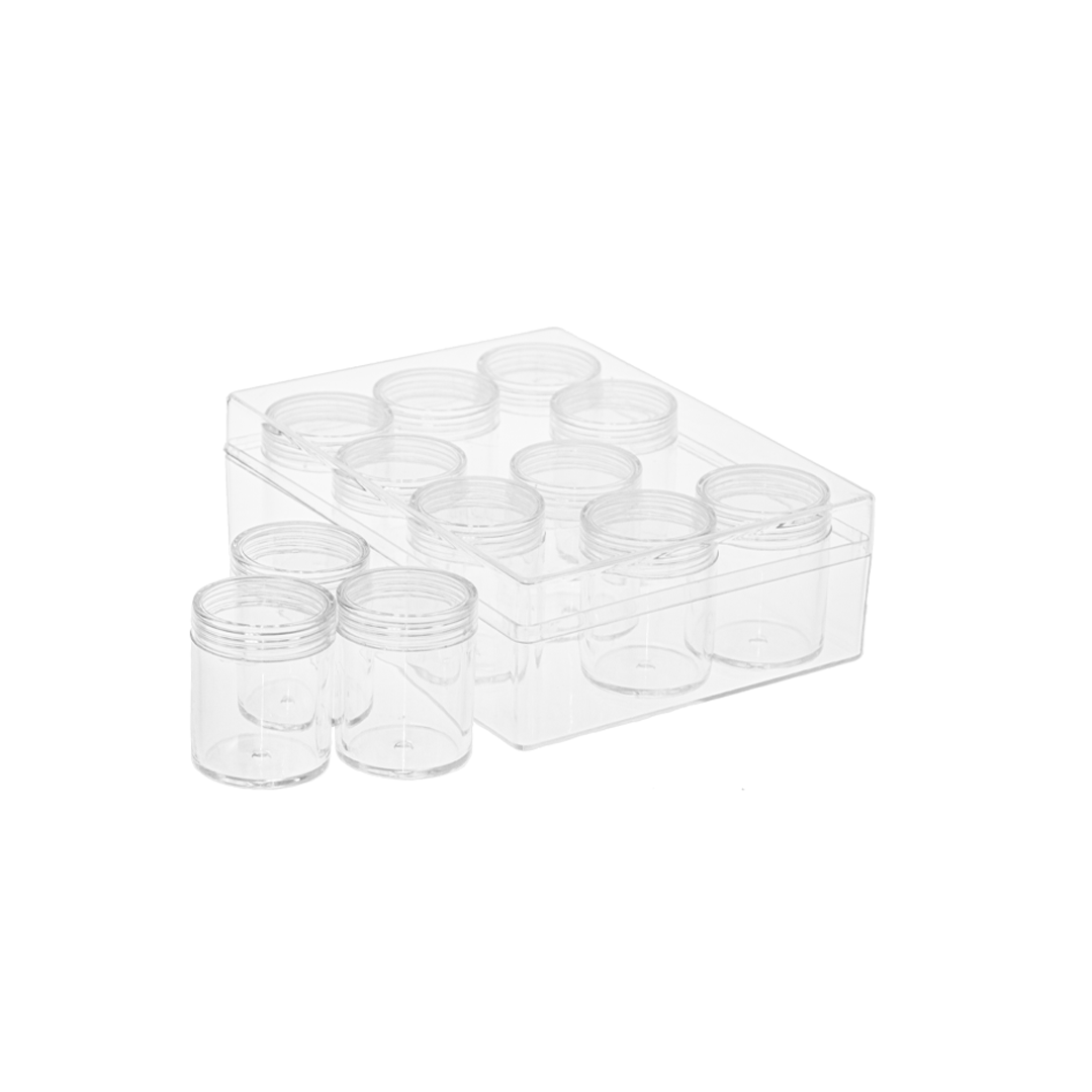 Tools, Acrylic Bead Organizer Container, 16.5cm x 12.5cm x 5.3cm, 12 Compartments, 1pc