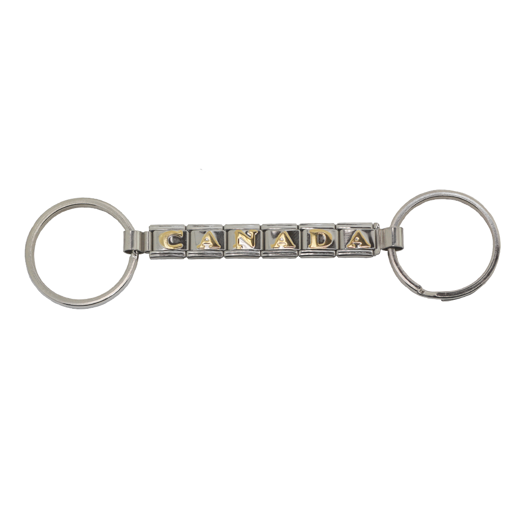 Canada Keychains, Silver, Alloy, 11.5cm, 10 pcs