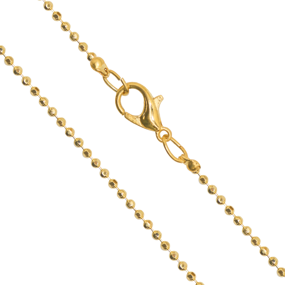 Chains, Diamond Cut Ball Bead, Gold Alloy, 18 inches, Sold Per pkg of 12
