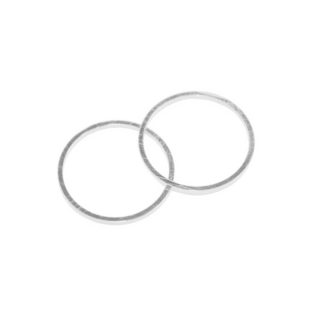 Connector, Plain Circle, Alloy, Bright Silver, 15mm x 15mm, Sold Per pkg of 40