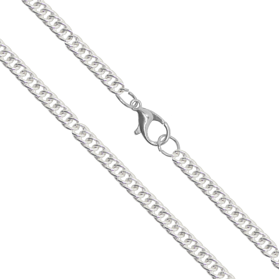 Chains, Curb Chain, Bright Silver, Alloy, 24 inches, Sold Per pkg of 12