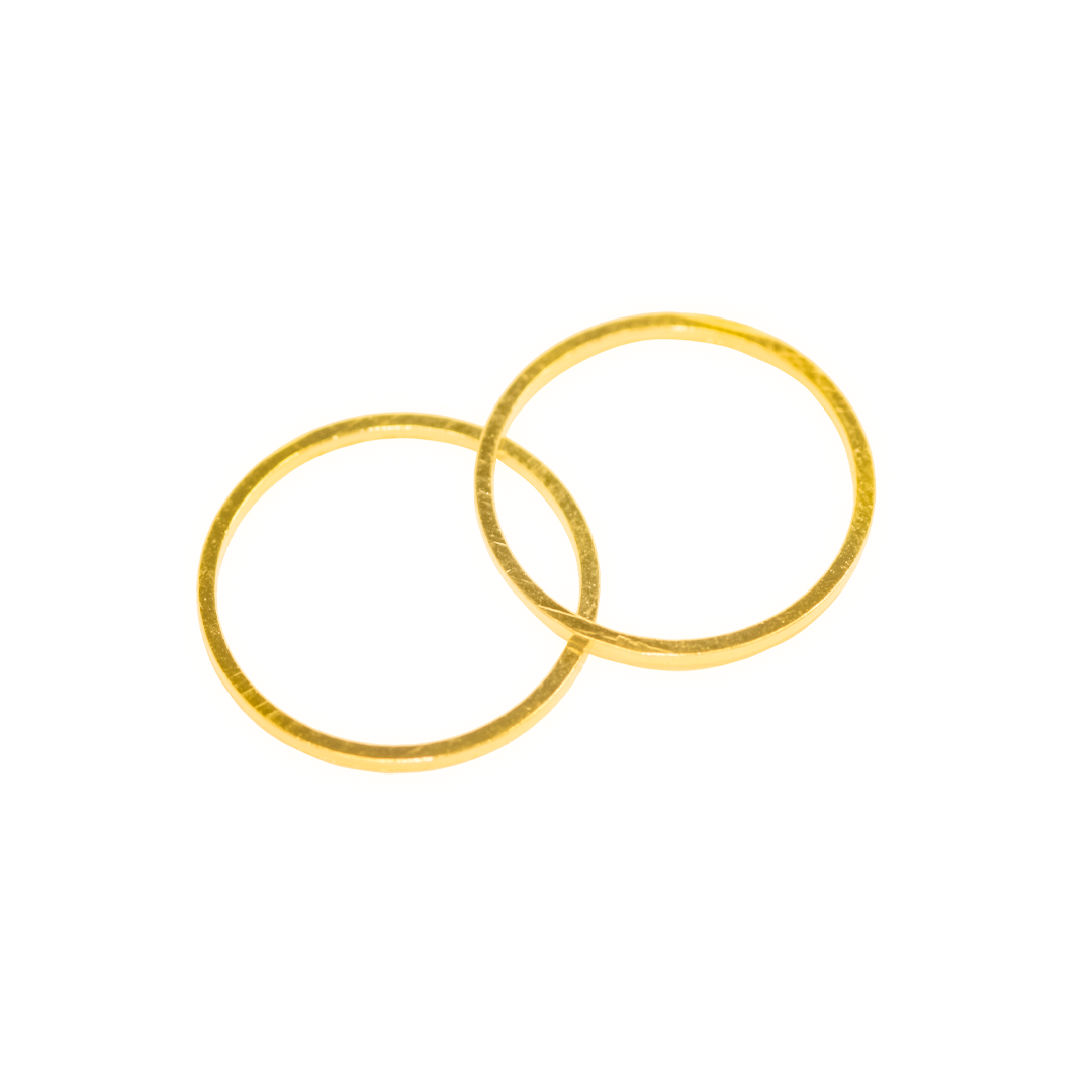Connector, Plain Circle, Alloy, Bright Gold, 15mm x 15mm, Sold Per pkg of 40