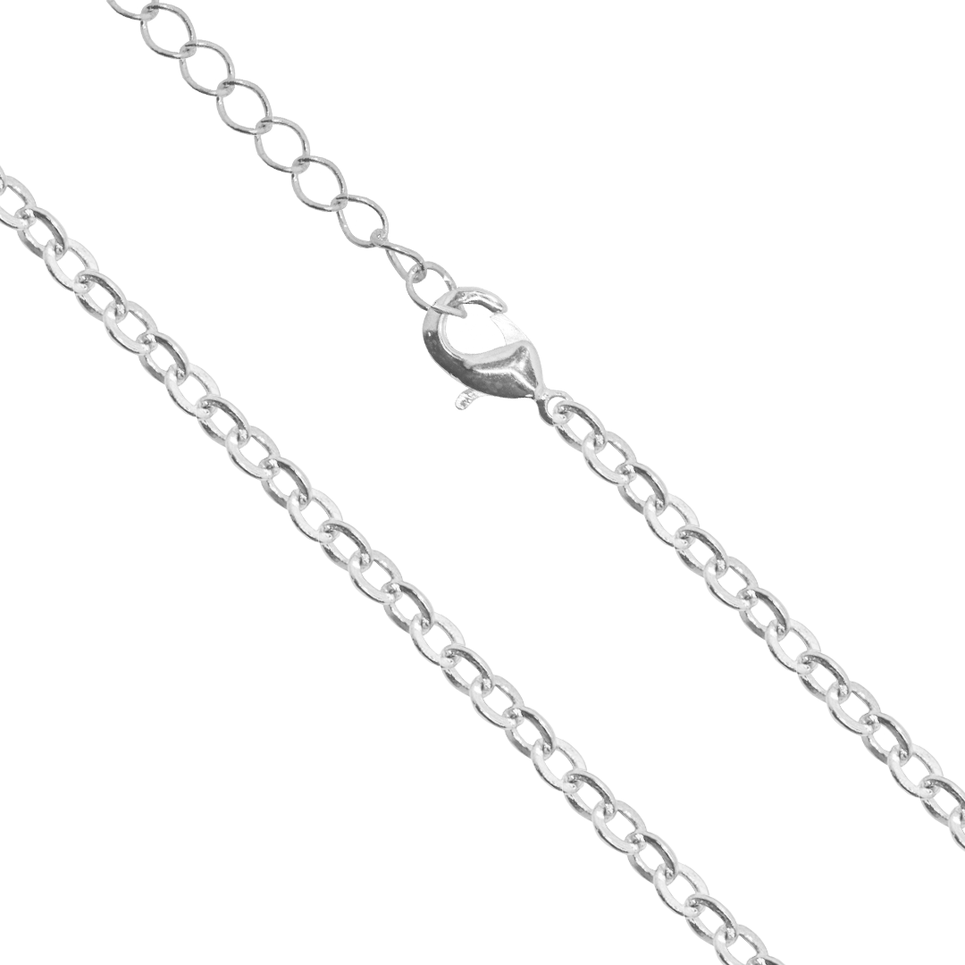 Chains, Flat Cable, Bright Silver, Alloy, 20 inches, Sold Per pkg of 12