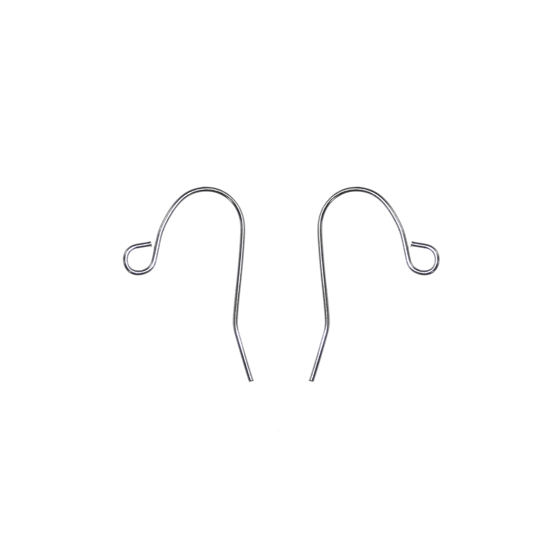 Earrings, Bright Silver, Alloy, Plain Shepherd Hook, 13mm x 10mm, sold per pkg of 40 pairs