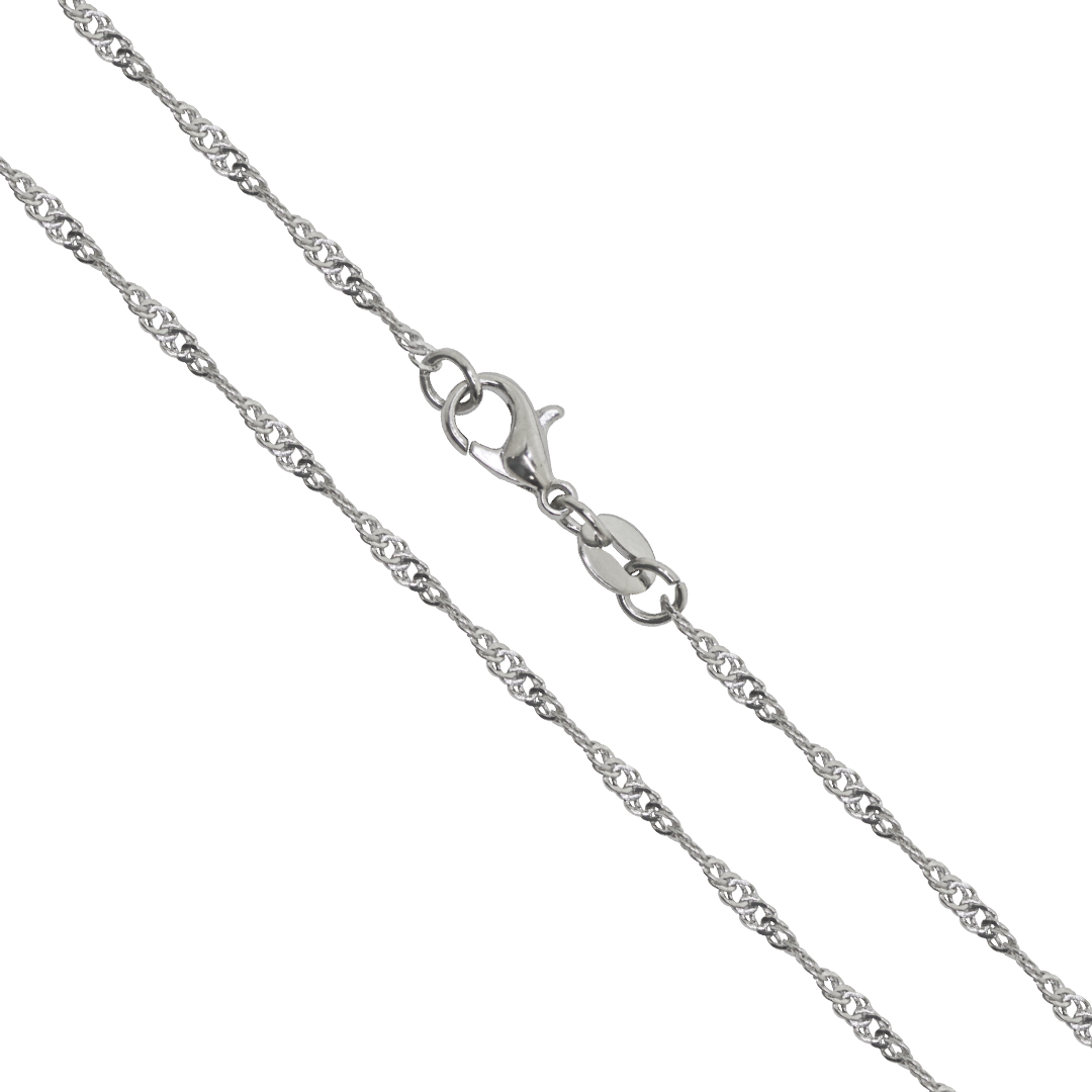 Chains, Twisted Singapore Chain, Silver Alloy, 30 inches, Sold Per pkg of 12