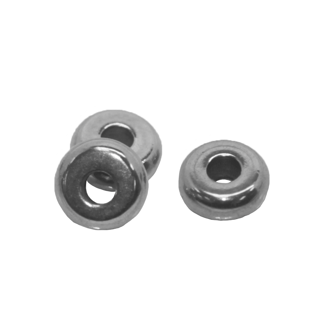 Spacers, Rondelle Shape, Stainless Steel, Silver, 4mm , Sold Per pkg of 24 PCS