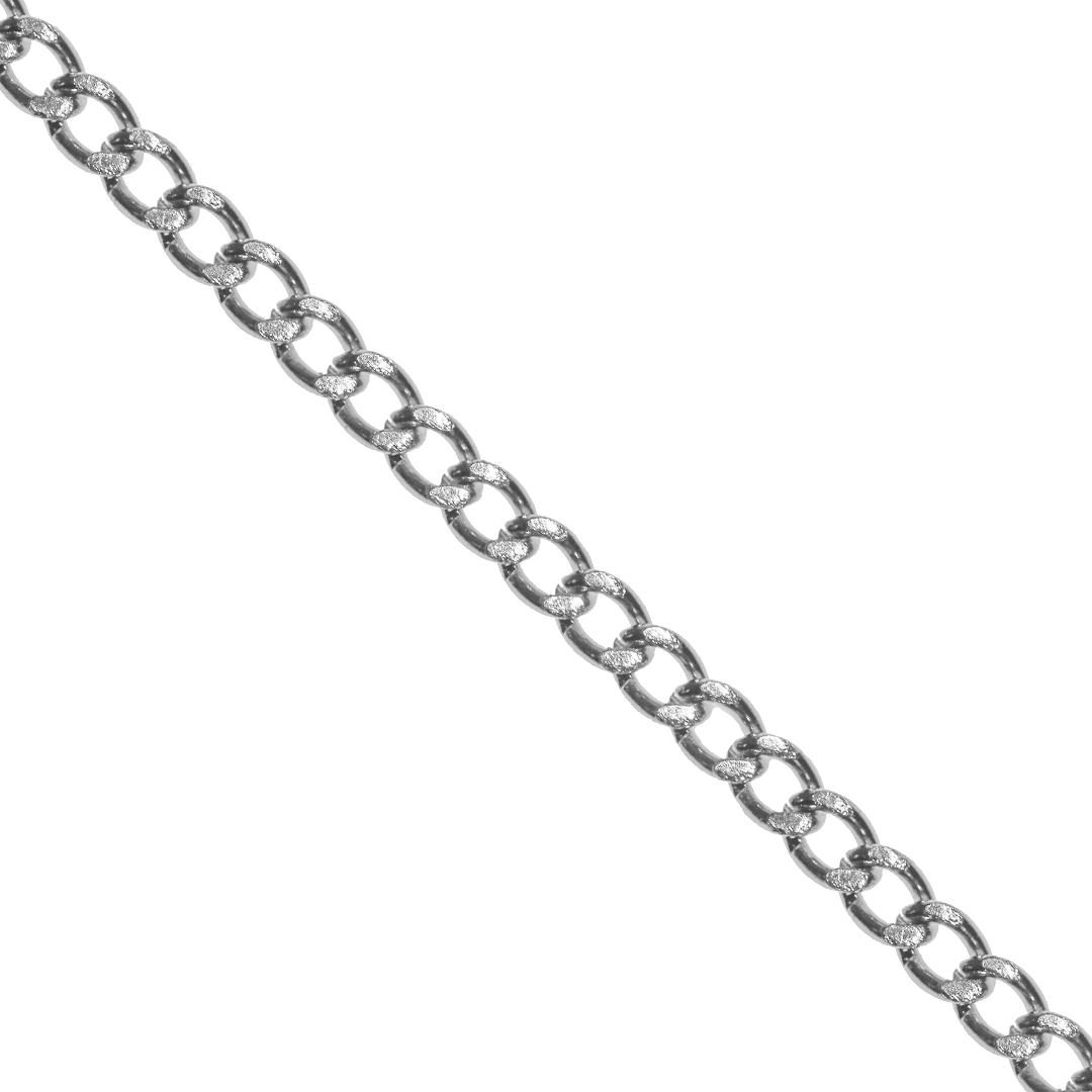 Chains, Curb Chain, Alloy, Silver, 3mm x 2mm x 1.5mm loop - Sold per Meter