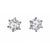 Earrings, Cubic Zirconia Stud, Round, 925 Sterling Silver, 4mm, Sold per pkg of 1 pair
