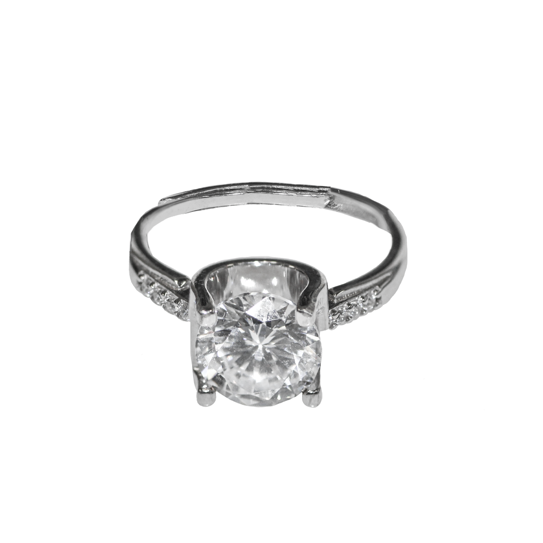 Adjustable Ring, Cubic Zirconia, 925 Sterling Silver, Available in Multiple Styles, 1 pc