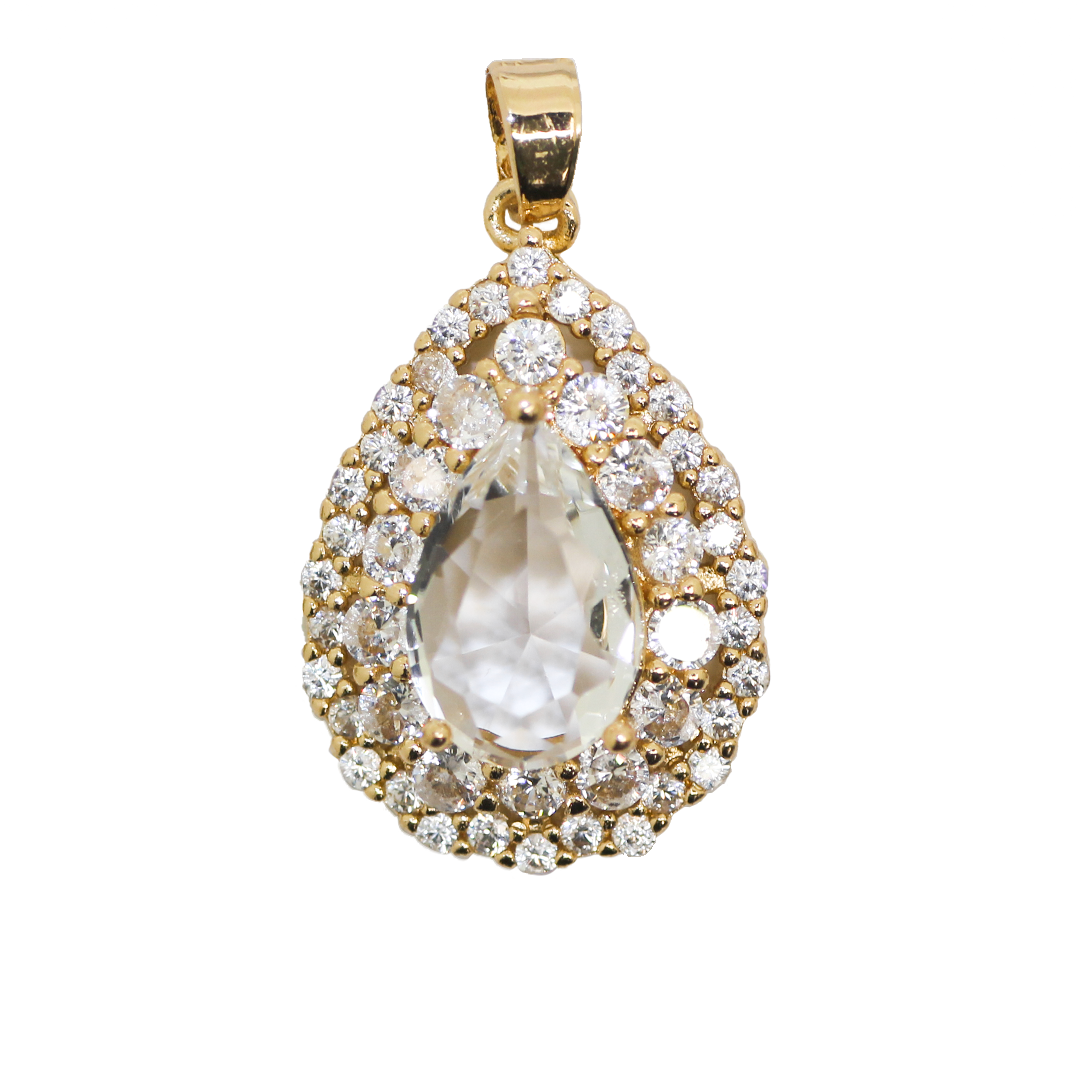 Glass Crystal Pendant, Rhinestone Drop, Gold, Alloy, 24mm x 16mm x 7.5mm, Sold Per pkg of 1, Available in Multiple Colours