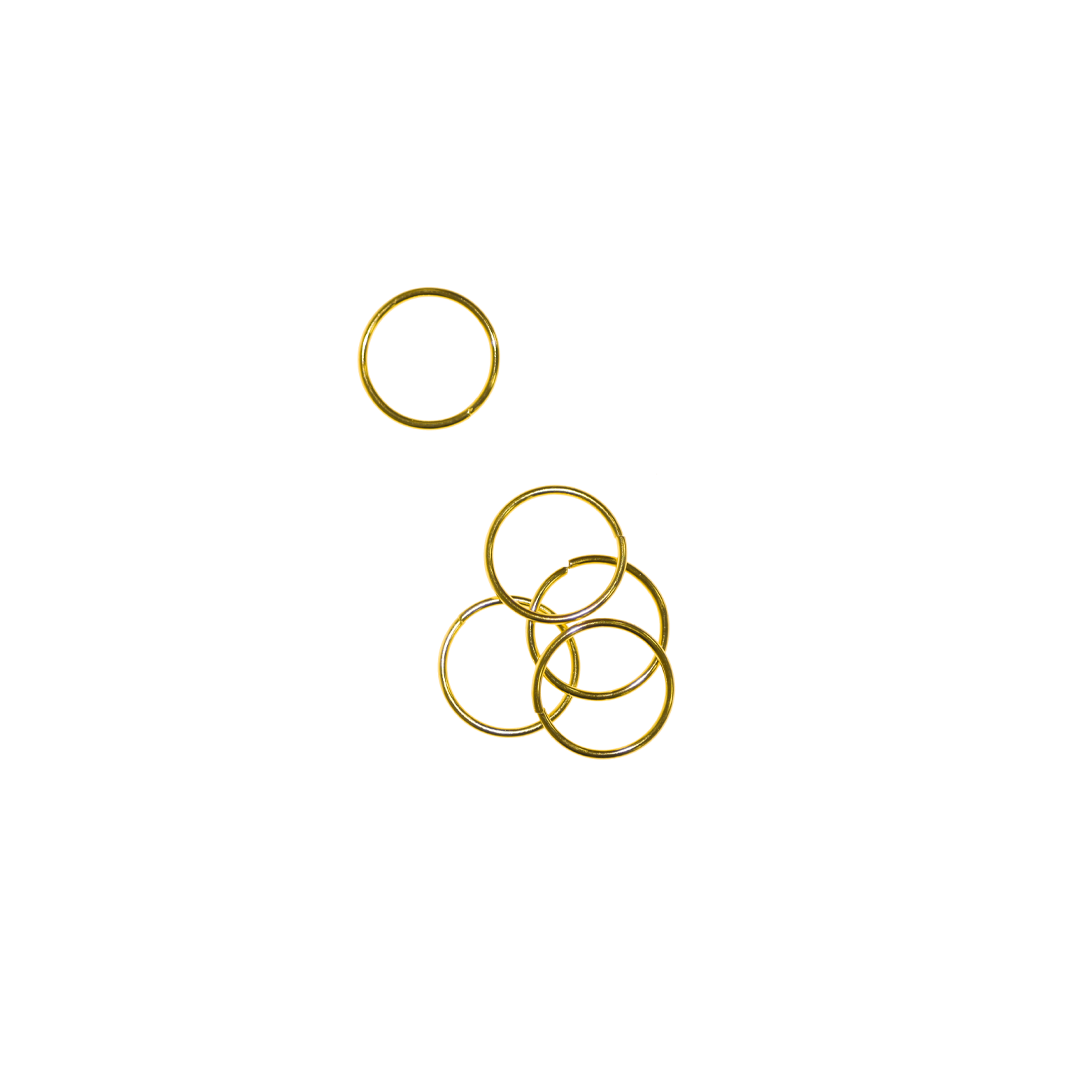 Jump Rings, Stainless Steel, Gold-Plated, Round, 4mm, 21 Gauge, Sold Per pkg of 40