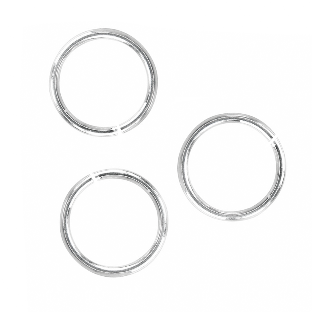 Jump Rings, Bright Silver, Alloy, Round, 15mm, 18 Gauge, Sold Per pkg of 35