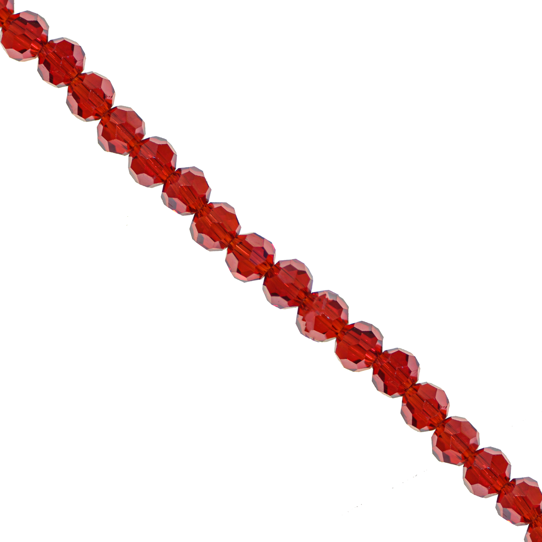 Glass Crystal Beads, Round, Faceted, 6mm, Approx 90 pcs per strand, Available in Multiple Colours