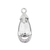 Glass Crystal Pendant, Teardrop, Silver, Alloy, 29.5mm x 12mm x 6.5mm, Sold Per pkg of 5, Available in Multiple Colours