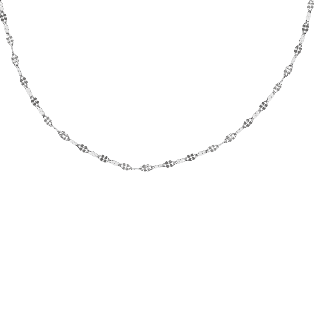 Chain, Flat Oval Chain, 925 Sterling Silver, 15.5" + 2" extension - 1pc