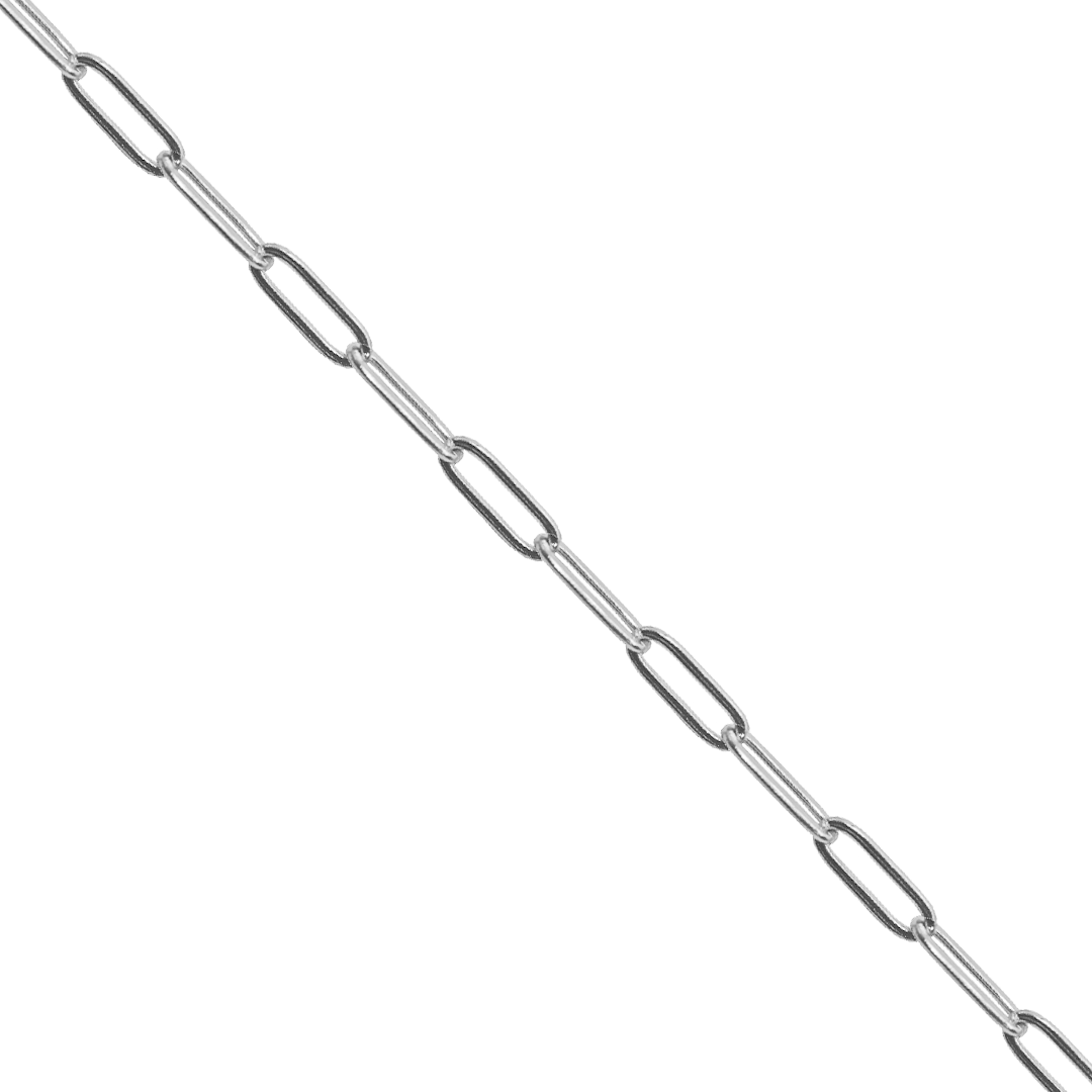 Chains, Paperclip, Silver, Stainless Steel, 12mm x 3.5mm x 2mm per loop, Sold per Meter