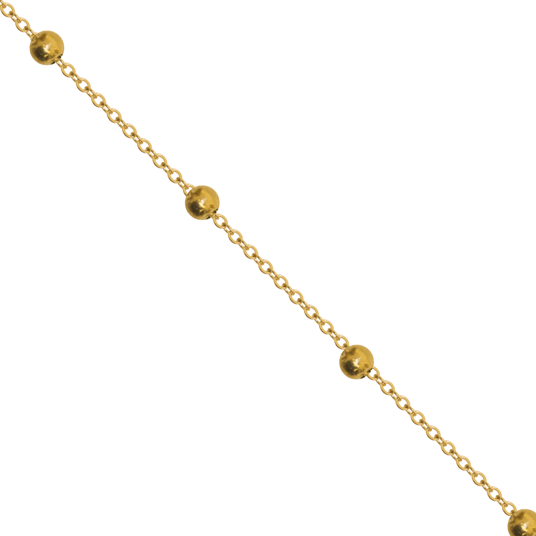 Chains, Stainless Steel, Beaded Cable, 3mm Ball, 2mm x 1.5mm x 0.8mm per loop, Sold per Meter, Available in Multiple Colours