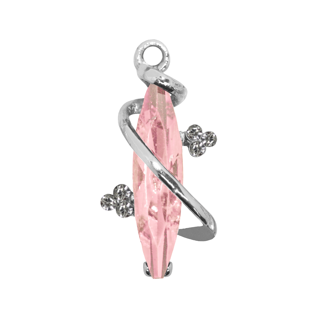 Glass Crystal Marquise Pendant, Silver, Alloy, 29mm x 13mm x 9mm, Sold Per pkg of 5, Available in Multiple Colours