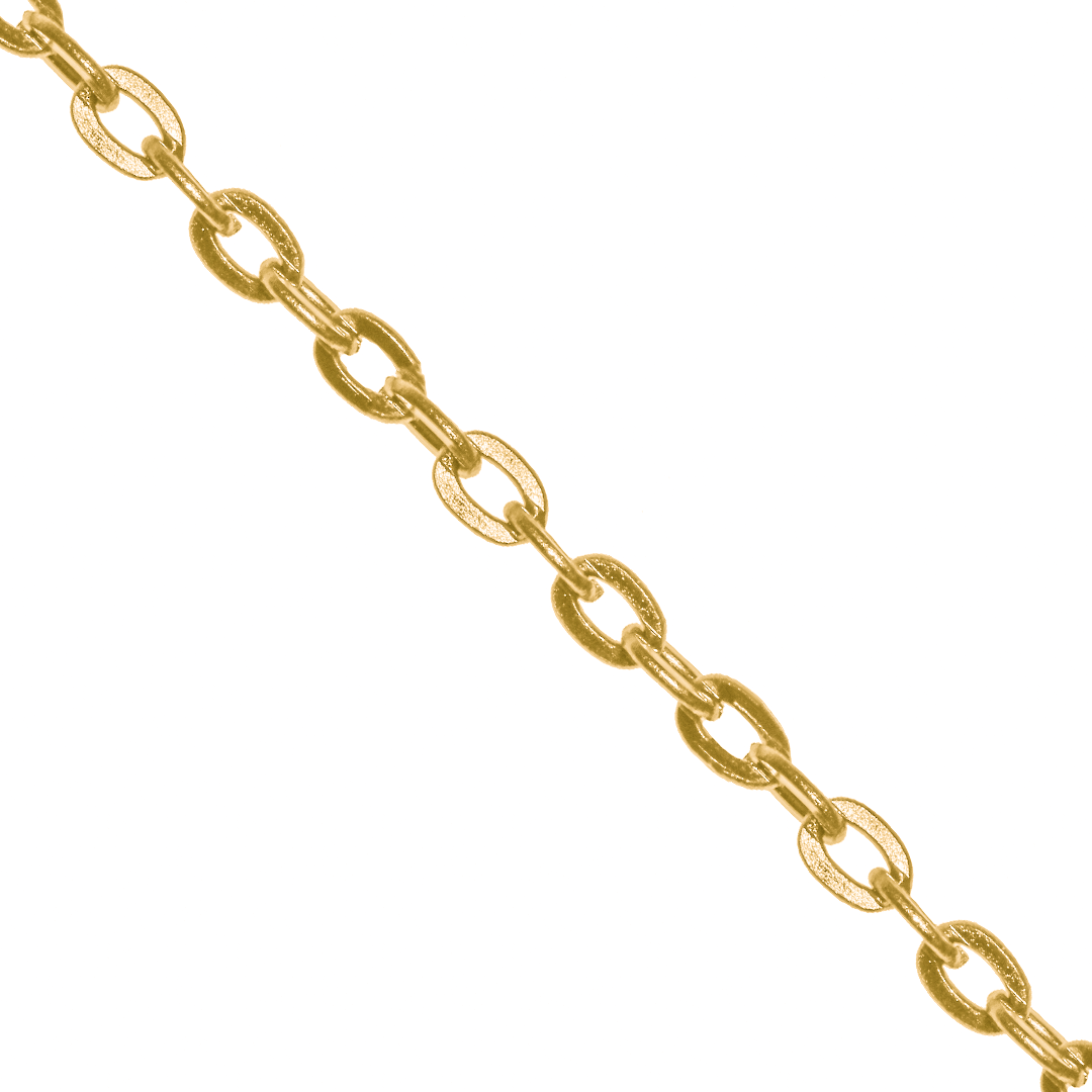 Chains, Cable, Stainless Steel, Gold, 4mm x 3.5mm x 1.5mm, Sold per Meter