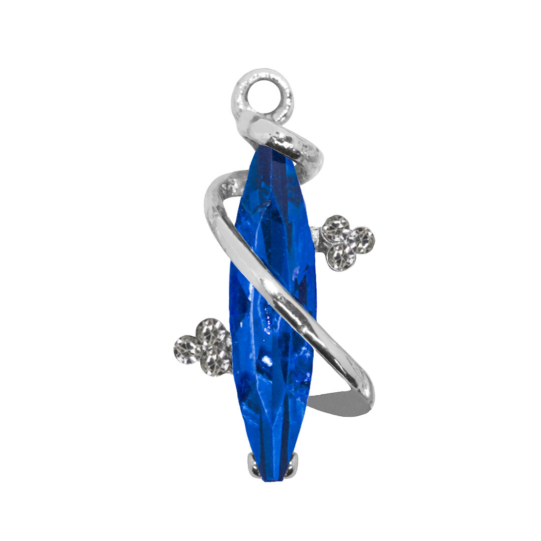 Glass Crystal Marquise Pendant, Silver, Alloy, 29mm x 13mm x 9mm, Sold Per pkg of 5, Available in Multiple Colours