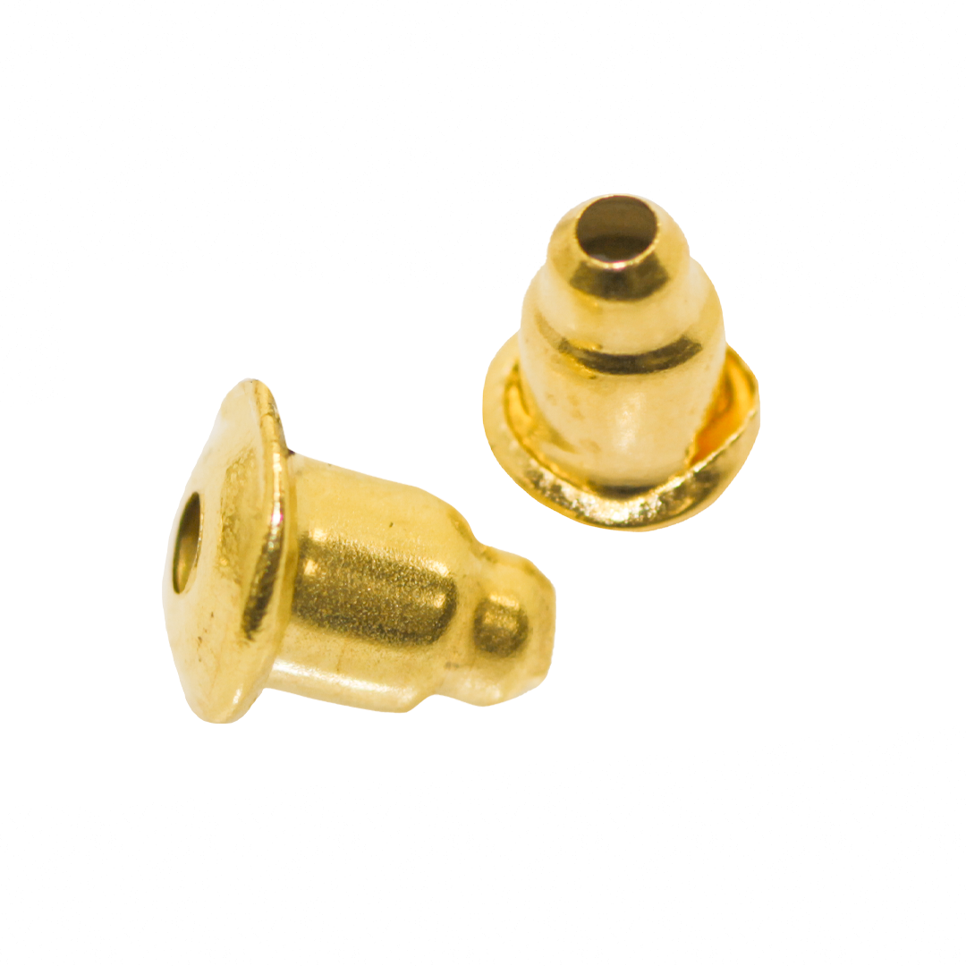 Backings, Gold, Alloy, Bullet Stoppers, 5.5mm x 5mm, sold per pkg of 40