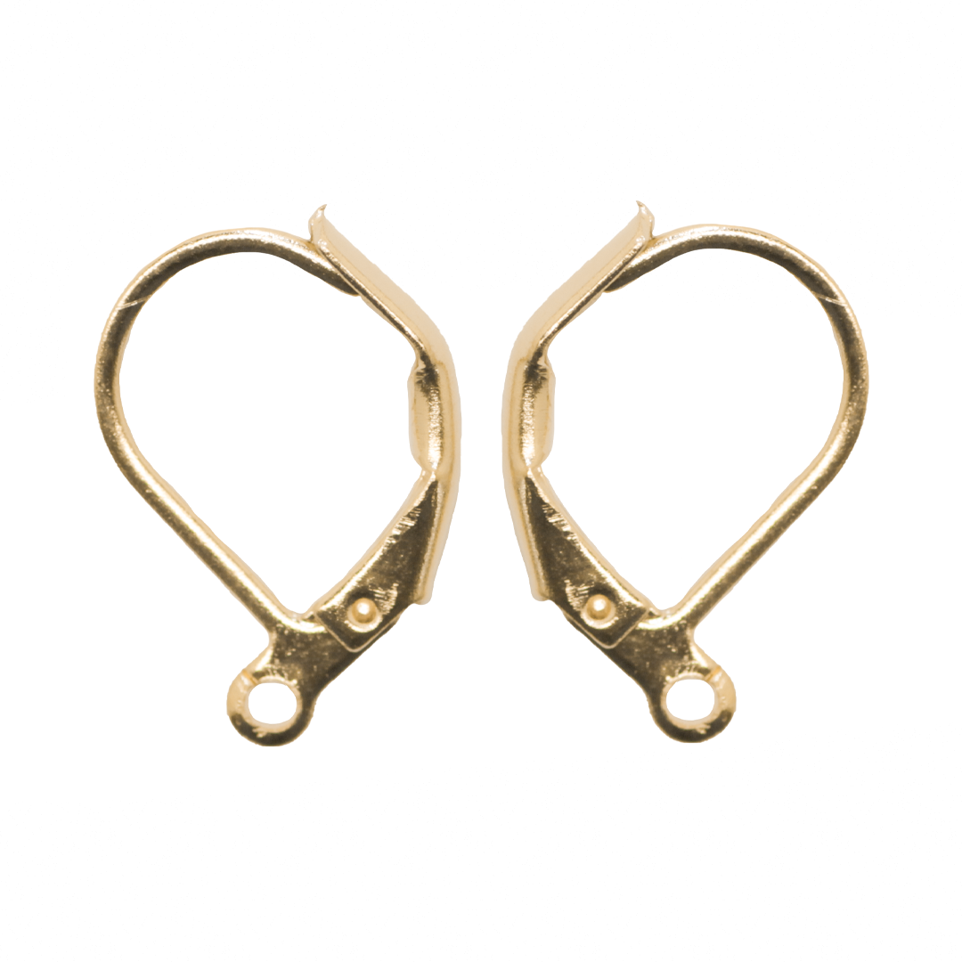 Earrings, Leverback, Light Gold, Alloy, 13mm x 10mm, Sold Per pkg of 12 pcs