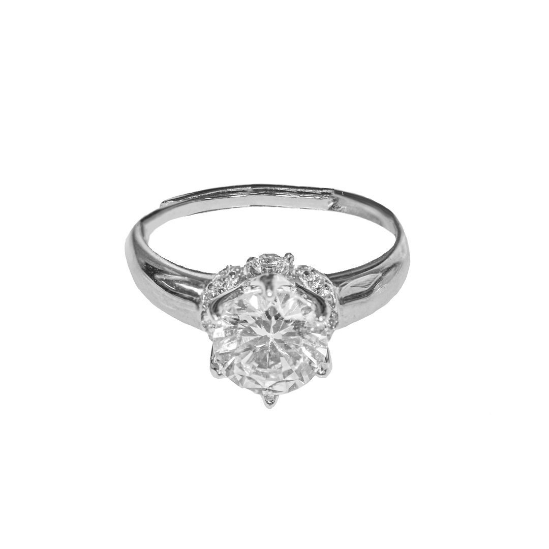 Adjustable Ring, Cubic Zirconia, 925 Sterling Silver, Available in Multiple Styles, 1 pc