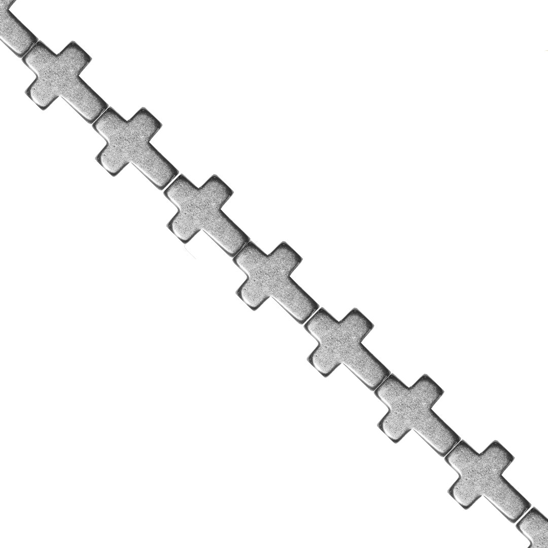 Hematite, Cross, Plated, 8mm x 6mm, Approx 48 pcs per strand, Available in Multiple Colours