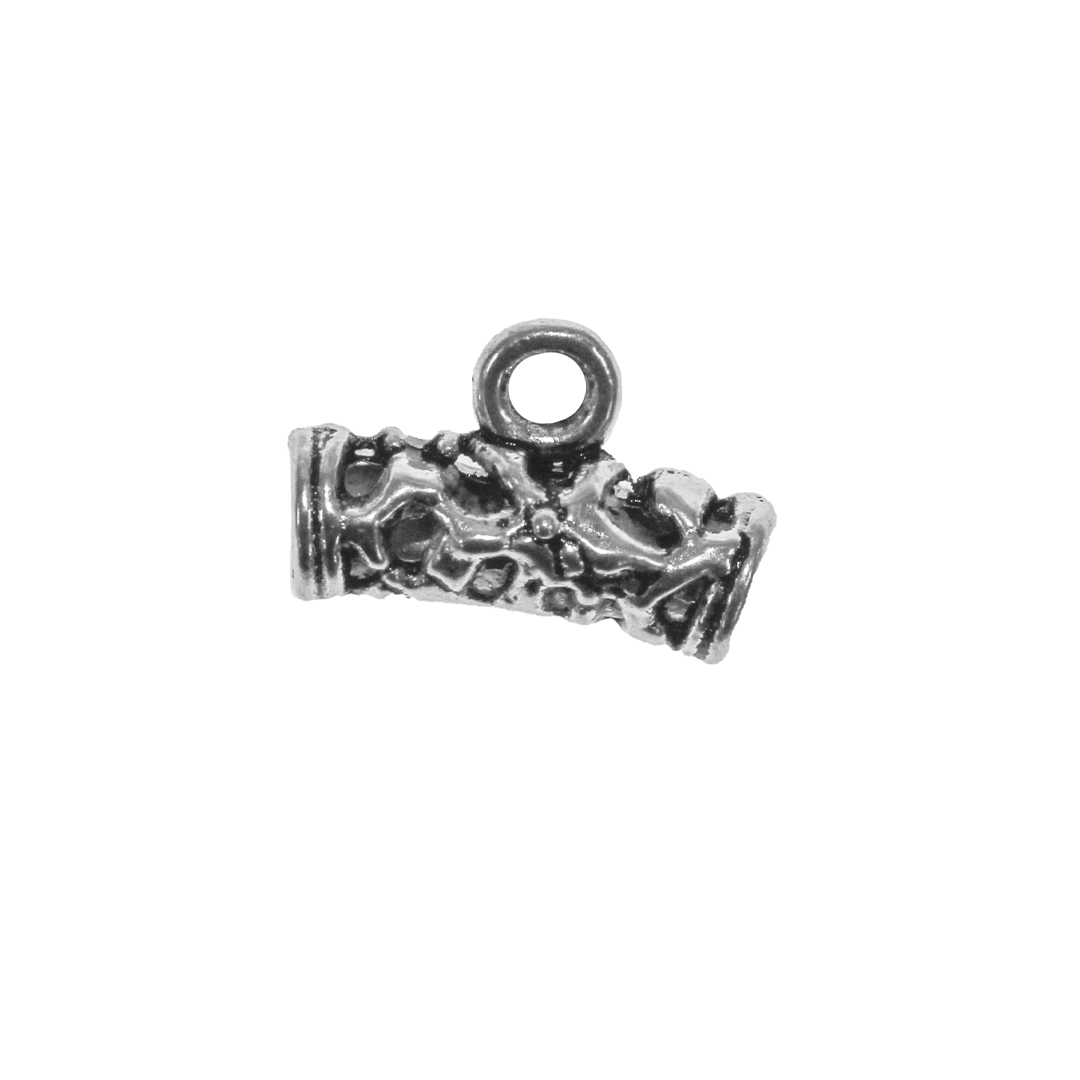 Spacers, Swirl Charm Holder, Alloy, Silver, 15mm x 10mm, Sold Per pkg of 6