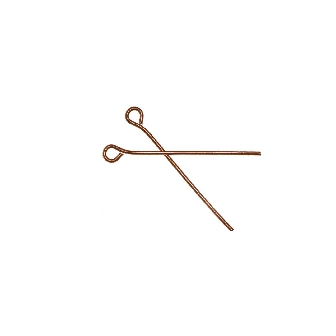 Eye Pins, Bright Copper, Alloy, 1.16 inches, 20 Gauge, Sold Per pkg of Approx 140 pcs