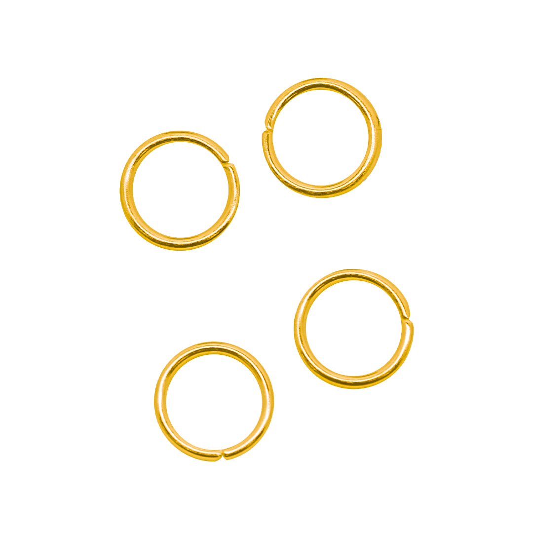 Open Jump Rings, Gold, Alloy, Round, 7mm, 18 Gauge, Sold Per pkg of Approx 140+ pcs